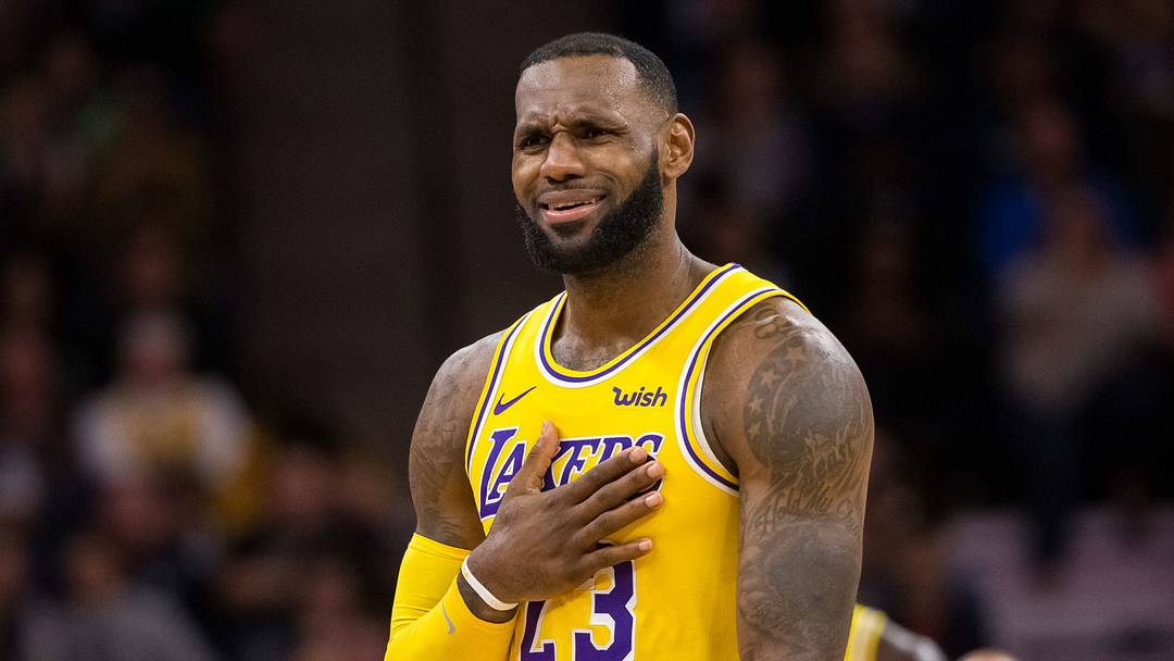 Oct 29, 2018; Minneapolis, MN, USA; Los Angeles Lakers forward LeBron James (23) reacts to a call in the third quarter against Minnesota Timberwolves at Target Center. Mandatory Credit: Brad Rempel-USA TODAY Sports