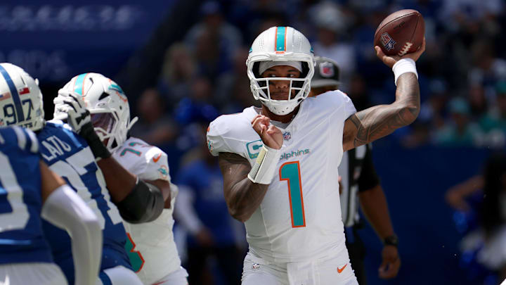 Tua Tagovailoa had three early turnovers vs the Colts on Sunday.