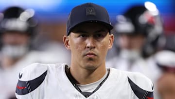 Houston Texans place kicker Ka'imi Fairbairn (15) is seen during the third quarter against the Seattle Seahawks at Lumen Field. 