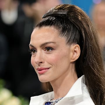 Anne Hathaway attends the 2025 Met Gala.