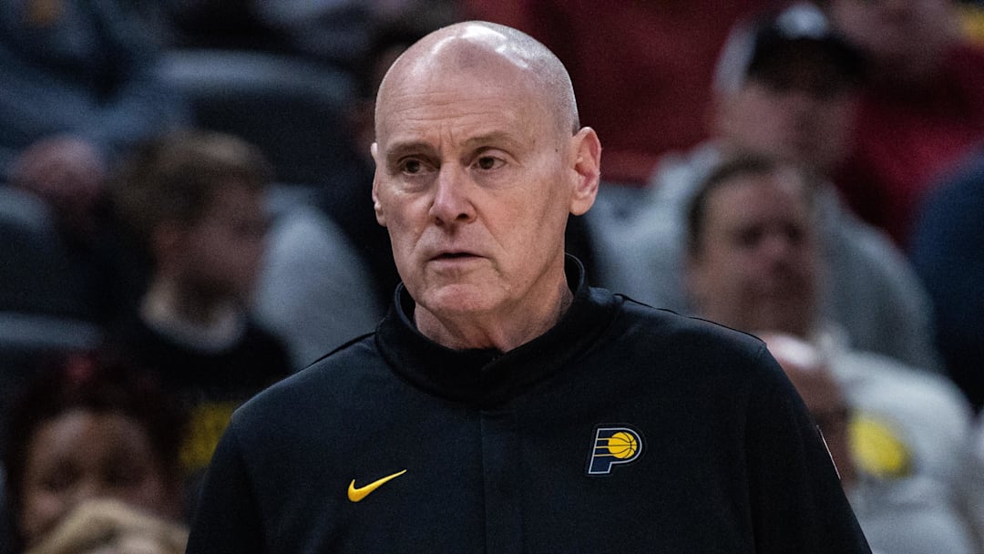 Indiana Pacers head coach Rick Carlisle in the first half against the Miami Heat at Gainbridge Fieldhouse.