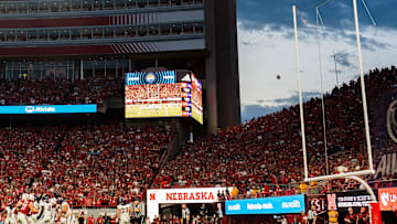  Nebraska Cornhuskers place kicker kicks a PAT during the second quarter against the Northern Iowa Panthers