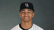 Scottsdale, AZ, USA;  Colorado Rockies infielder Ryan Ritter (87) as shot during MLB Media Day at Salt River Fields.