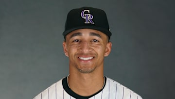 Scottsdale, AZ, USA;  Colorado Rockies infielder Ryan Ritter (87) as shot during MLB Media Day at Salt River Fields.