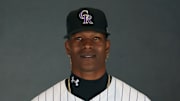 Feb 20, 2025; Scottsdale, AZ, USA;  Colorado Rockies pitcher Jefry Yan (67) as shot during MLB Media Day at Salt River Fields. Mandatory Credit: Allan Henry-Imagn Images