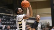 Army's Jalen Rucker takes a jump shot during their game versus Fairleigh Dickinson University on November 20, 2024