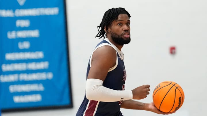 Ansley Almonor is shown during Fairleigh Dickinson University basketball practice, in Teaneck,