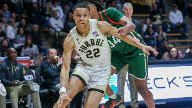 Purdue Boilermakers guard Chase Martin during a game