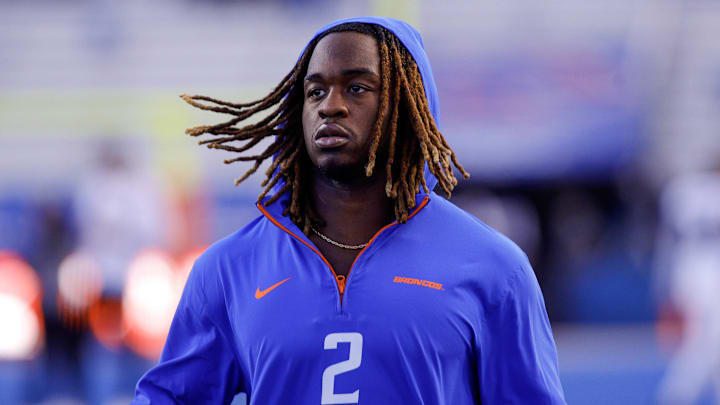 Nov 9, 2024; Boise, Idaho, USA; Boise State Broncos running back Ashton Jeanty (2) warms up before a game against the Nevada Wolf Pack at Albertsons Stadium. Mandatory Credit: Brian Losness-Imagn Images Nov 9, 2024; Boise, Idaho, USA; Boise State Broncos running back Ashton Jeanty (2) warms up before a game against the Nevada Wolf Pack at Albertsons Stadium. Mandatory Credit: Brian Losness-Imagn Images