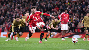 Bruno Fernandes scored twice from the penalty spot