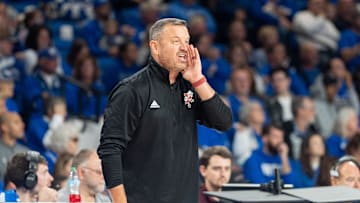 Louisville Cardinals head coach Jeff Walz calls out to his players during their game against the Kentucky Wildcats on Saturday, Nov. 16, 2024 at Memorial Coliseum in Lexington, Ky.