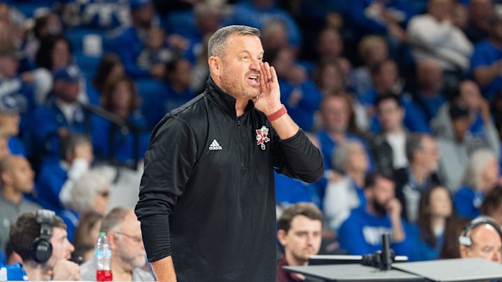 Louisville Cardinals head coach Jeff Walz calls out to his players during their game against the Kentucky Wildcats on Saturday, Nov. 16, 2024 at Memorial Coliseum in Lexington, Ky. Louisville Cardinals head coach Jeff Walz calls out to his players during their game against the Kentucky Wildcats on Saturday, Nov. 16, 2024 at Memorial Coliseum in Lexington, Ky.