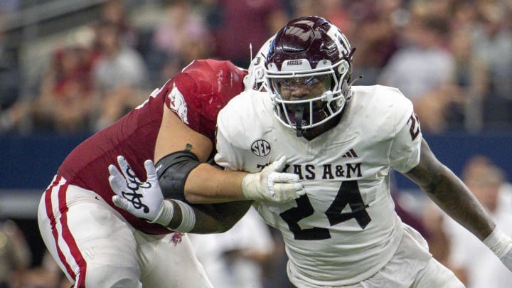 New Green Bay Packers LB Chris Russell is shown while at Texas A&M last year.