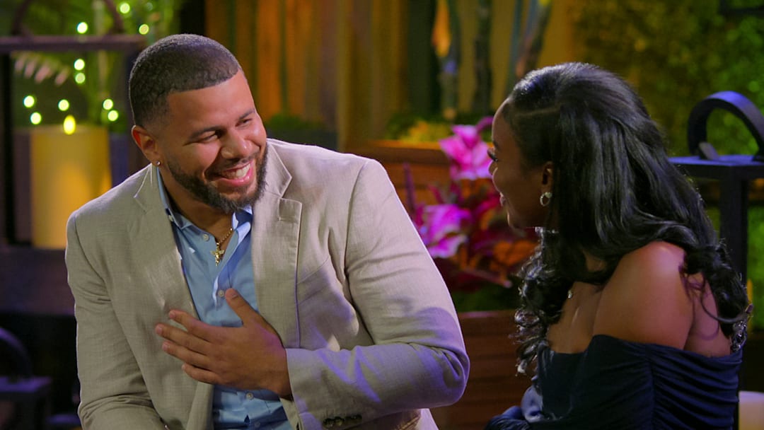 Love Is Blind. (L to R) Tyler Frances, Ashley Adionser in episode 703 of Love Is Blind. Cr. Courtesy of Netflix © 2024