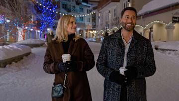 (L to R) Alexandra Breckenridge as Taylor and Ryan Eggold as Matthew in My Secret Santa