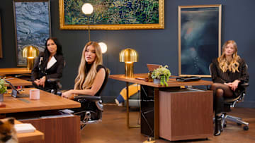 (L to R) Bre Tiesi, Chrishell Stause, and Alanna Whittaker in episode 905 of Selling Sunset