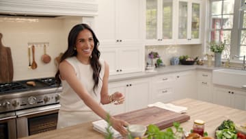 With Love, Meghan. Meghan, Duchess of Sussex in episode 105 of With Love, Meghan. Cr. Courtesy of Netflix © 2024