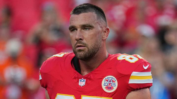 Kansas City Chiefs tight end Travis Kelce before the team's Week 1 game against the Denver Broncos; Denny Medley
