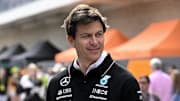 Oct 18, 2024; Austin, Texas, USA; Mercedes-AMG Petronas F1 Team Team Principal and CEO Torger Toto Wolff walks through the paddock area before practice for the 2024 US Grand Prix at Circuit of the Americas. Mandatory Credit: Jerome Miron-Imagn Images