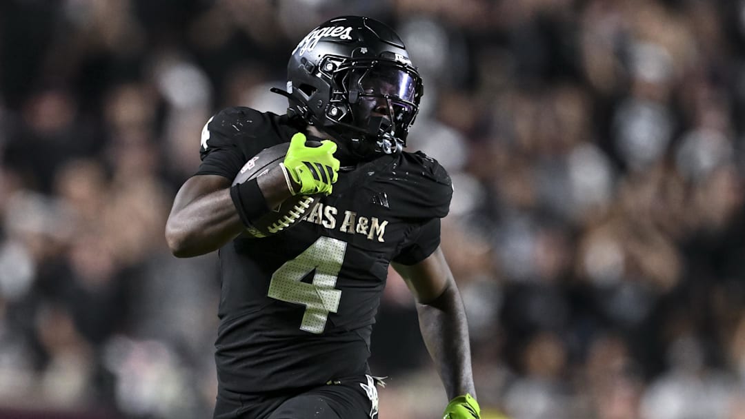 Texas A&M Aggies running back Rueben Owens II runs the ball during the fourth quarter against the Mississippi State Bulldogs at Kyle Field.