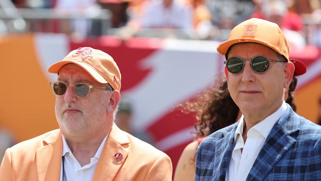 Tampa Bay Buccaneers owner Avram Glazer, owner Edward Glazer and owner Joel Glazer 