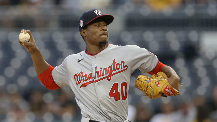 Washington Nationals starting pitcher Josiah Gray (40).