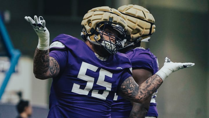 Jacob Bandes always has something to offer during UW practice. 