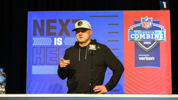 Director of Player Personnel for the Cincinnati Bengals, Duke Tobin, answers questions from