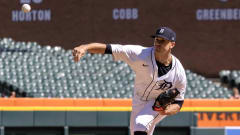 Jack Flaherty throws a pitch