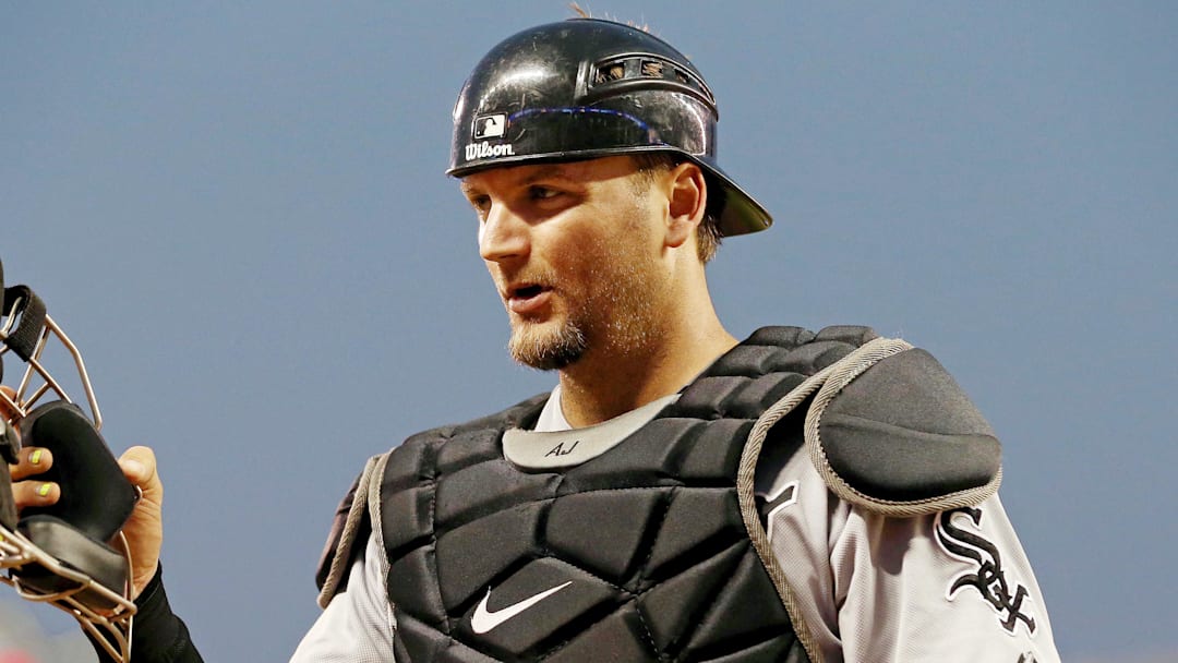 Chicago White Sox catcher A.J. Pierzynski (12) against the Minnesota Twins at Target Field. 