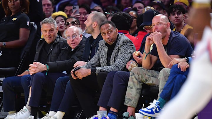 Stephen A. Smith courtside at a now-infamous Lakers game.