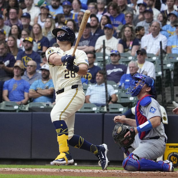 Andrew Vaughn watches his home run