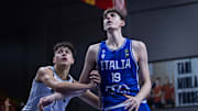 Luigi Suigo plays in a game for the Italy at the U17 World Cup held in Turkey in 2024.