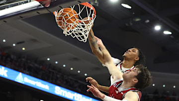 Dec 8, 2024; Auburn, Alabama, USA;  Auburn Tigers forward Jahki Howard (3) is fouled by Richmond Spiders forward Jonathan Beagle (9) during the second half at Neville Arena. Mandatory Credit: John Reed-Imagn Images