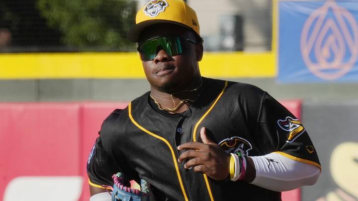 Erie SeaWolves outfielder Zyhir Hope heads to the dugout during an Eastern League baseball game against the Altoona Curve at UPMC Park in Erie, Pa., on Aug. 4, 2026.