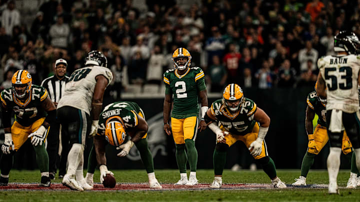 Malik Willis played the final two snaps for the Packers against the Eagles in Brazil.