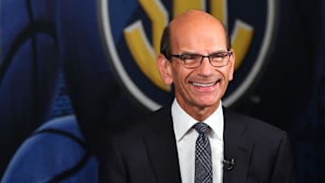 Oct 18, 2017; Nashville, TN, USA; Television and radio personality Paul Finebaum does a live report from SEC Media Day.