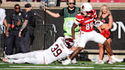 Louisville Cardinals wide receiver Shaun Boykins Jr. (89) runs for a gain after a catch as Eastern Kentucky Colonels linebacker Cam Jessee (39) tries to defend in the second half as the Cards rolled past Eastern Kentucky University 51-17 at the Cardinals' season opener Saturday, August 30, 2025 at L&N Federal Credit Union Stadium in Louisville, Kentucky.