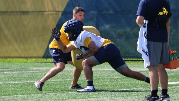 West Virginia University linebacker Aydin Fleming.