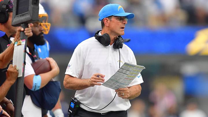 Chargers head coach Jim Harbaugh