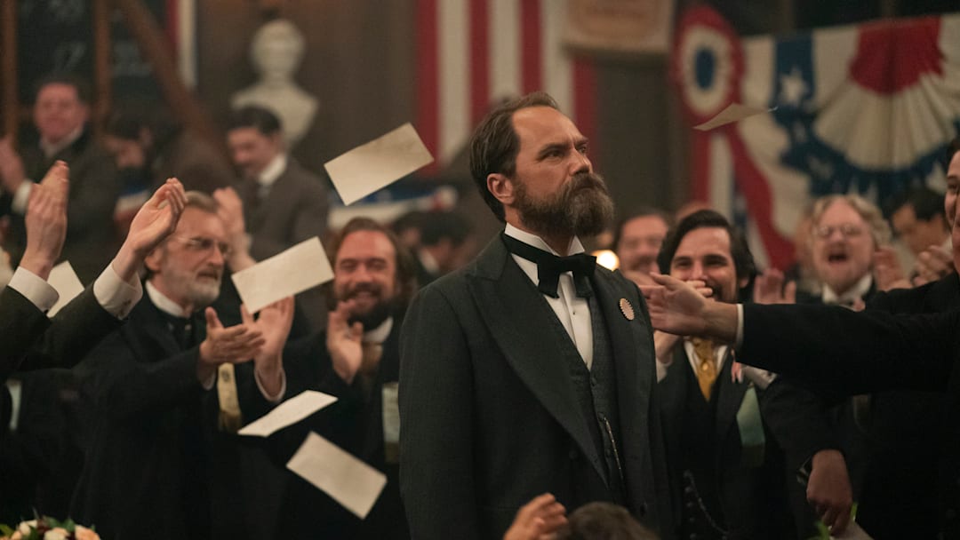 Death By Lightning. Michael Shannon as James Garfield in episode 101 of Death By Lightning. Cr. Larry Horricks/Netflix © 2024 Death By Lightning. Michael Shannon as James Garfield in episode 101 of Death By Lightning. Cr. Larry Horricks/Netflix © 2024