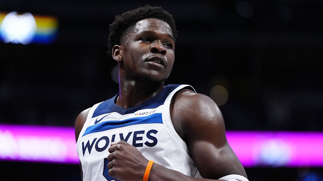 Dec 25, 2025; Denver, Colorado, USA; Minnesota Timberwolves guard Anthony Edwards (5) during the first half at Ball Arena. Mandatory Credit: Ron Chenoy-Imagn Images Dec 25, 2025; Denver, Colorado, USA; Minnesota Timberwolves guard Anthony Edwards (5) during the first half at Ball Arena. Mandatory Credit: Ron Chenoy-Imagn Images