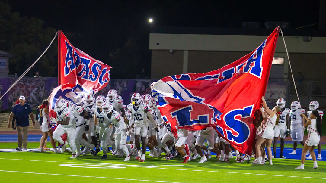 Atascocita Eagles return to the field to start the second half against the Westlake Chaparrals at the non-district Class 6A football game on Friday, Sept 13, 2024, at Westlake High School in West Lake Hills, TX.