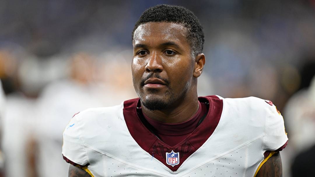 Aug 22, 2026; Detroit, Michigan, USA; Washington Commanders safety Will Harris (3) on the sidelines during their game against the Detroit Lions at Ford Field. Mandatory Credit: Lon Horwedel-Imagn Images