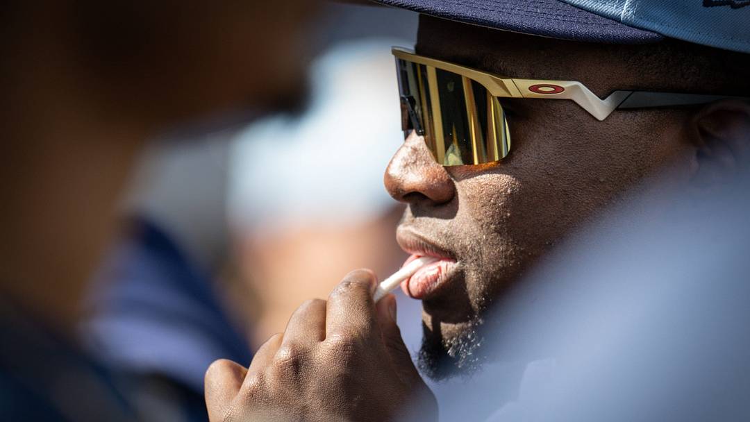 Milwaukee Brewers outfielder Luis Lara listens to a conversation among teammates during spring training workouts Tuesday, February 17, 2026, at American Family Fields of Phoenix in Phoenix, Arizona. Milwaukee Brewers outfielder Luis Lara listens to a conversation among teammates during spring training workouts Tuesday, February 17, 2026, at American Family Fields of Phoenix in Phoenix, Arizona.