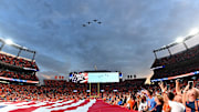 Oct 17, 2019; Denver, CO, USA; General view of a flyover before the game between the Kansas City Chiefs against the Denver Broncos at Empower Field at Mile High. Mandatory Credit: Ron Chenoy-Imagn Images
