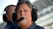 Friday, May 12, 2023, Michael Andretti, owner of Andretti Autosport, watches action during practice for the GMR Grand Prix at Indianapolis Motor Speedway.