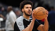 Mar 29, 2025; Washington, District of Columbia, USA; Brooklyn Nets forward Cameron Johnson (2) takes a shot before a game against the Washington Wizards at Capital One Arena. Mandatory Credit: Daniel Kucin Jr.-Imagn Images