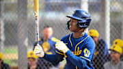 Milwaukee Brewers shortstop prospect Jesus Made prepares to hit during spring training on February 17, 2025, at American Family Fields of Phoenix in Phoenix, Arizona.