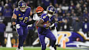 Nov 27, 2025; Baltimore, Maryland, USA; Baltimore Ravens quarterback Lamar Jackson (8) rushes the ball against the Cincinnati Bengals during the first half at M&T Bank Stadium. Mandatory Credit: Tommy Gilligan-Imagn Images